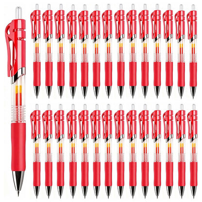 30 Pack Black Retractable Gel Pens, 0.7mm Medium Point Quick Dry Ink Pens, No Smudge No Bleed Through, Comfort Grip Smooth Writing Pens for School Office Home Supplies