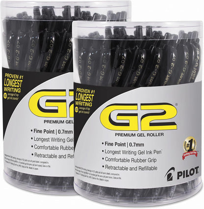 Pilot G2 Premium Gel Roller Pen, Retractable and Refillable, Fine Point 0.7 mm, Black Ink, 36 Count