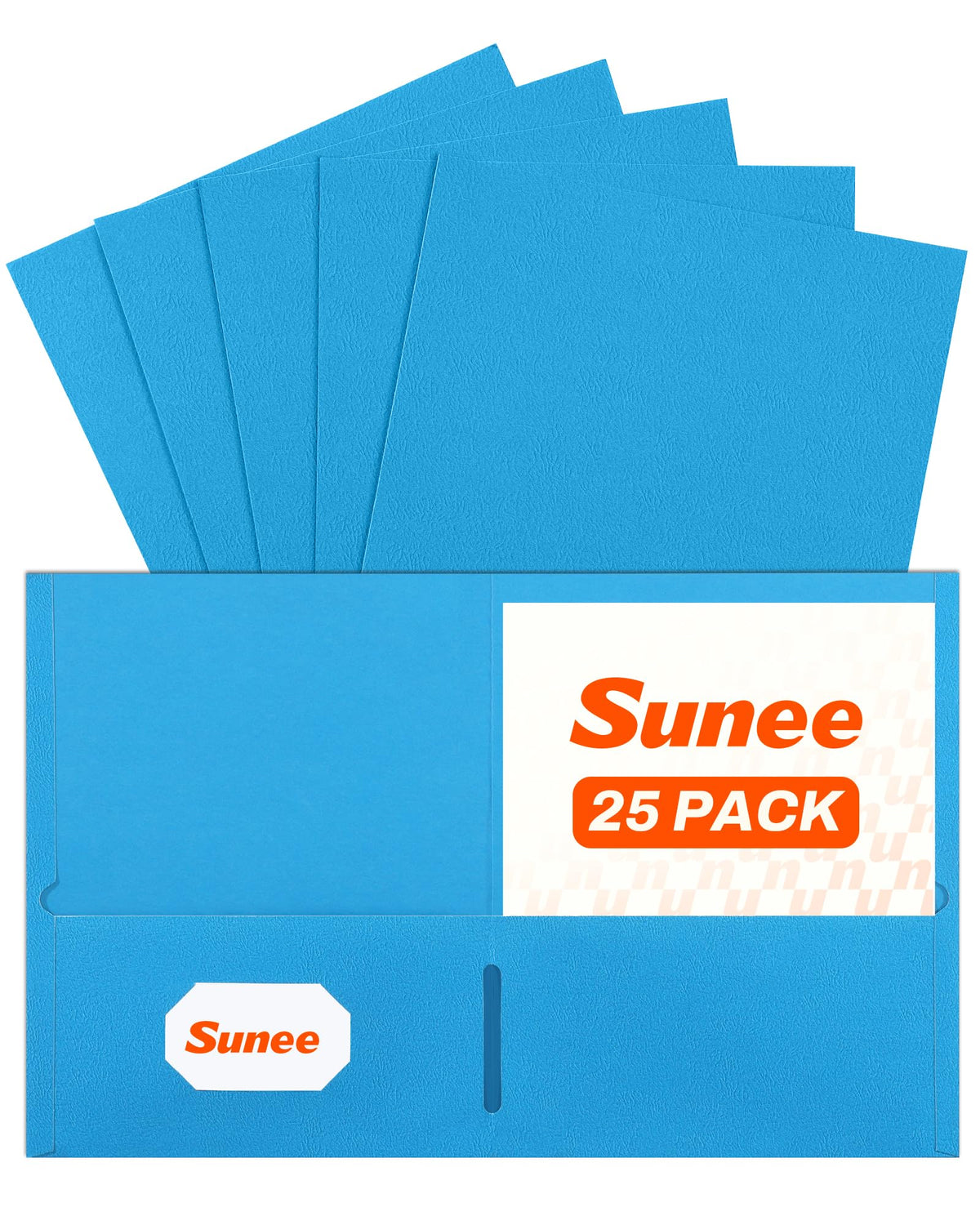 SUNEE Folders with Pockets(25 Pack, Black), 2 Pocket Folders Fit Letter Size Paper, Paper File Folder for School Office Home Bussiness