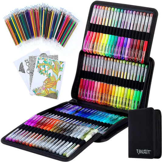 Glitter Gel Pens, 160 Pack Glitter Pen with Case for Adults Coloring Books