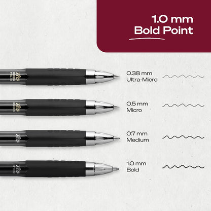 uniball™ 207 Gel Pens, Black Ink, 1.0mm Bold Point, Retractable, 12 Count