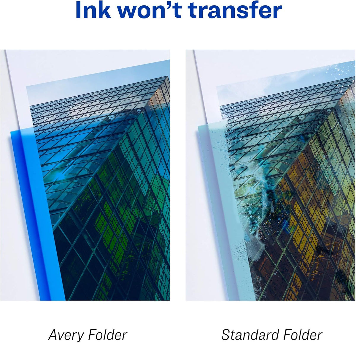 Avery® Translucent Two Pocket Folder, Water Resistant, Holds up to 20 Sheets, 1 Blue Folder (47811)