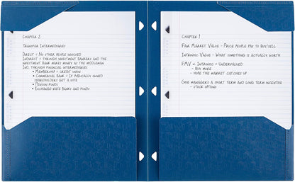 Five Star 2-Pocket Folder, Plastic Folder with Stay-Put Tabs, Fits 3-Ring Binder, Holds 8-1/2" x 11" Paper, Pacific Blue (333420C-ECM)
