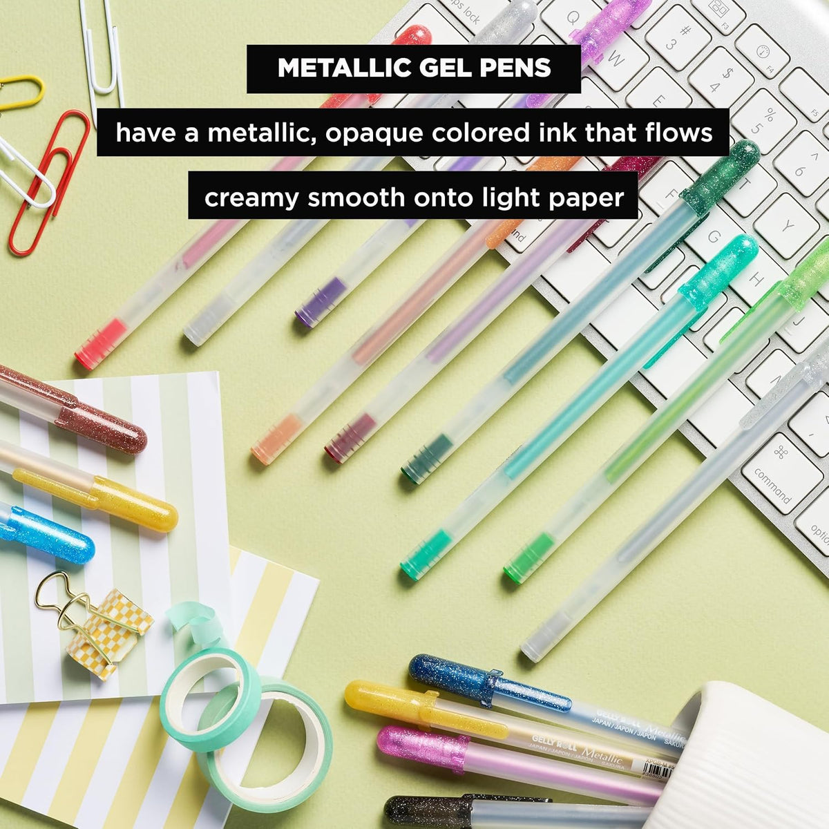 Sakura Gelly Roll Metallic Gel Pens, Colored Metallic, Medium Line, 10 Pack