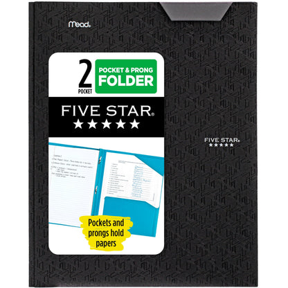 Five Star 2-Pocket Folder, Plastic Folder with Stay-Put Tabs and Prong Fasteners, Holds 8-1/2" x 11" Paper, Amethyst Purple (38750)